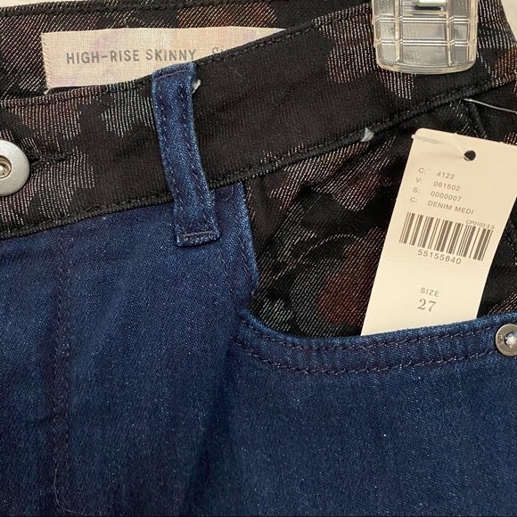 Pilcro Ultra Hi Rise Floral Contrast Skinny Jeans - Picture 8 of 14